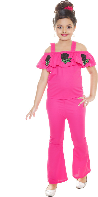 stylokids Girls Party(Festive) Top Jumpsuit(Pink)