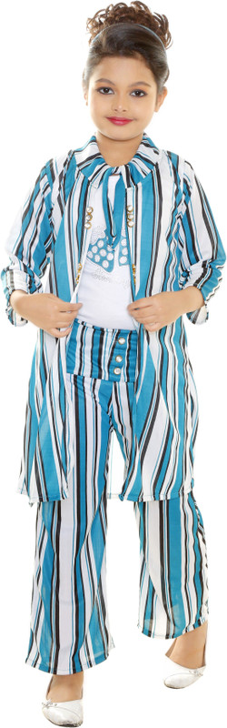 stylokids Girls Party(Festive) Shrug Jumpsuit(Multicolor)
