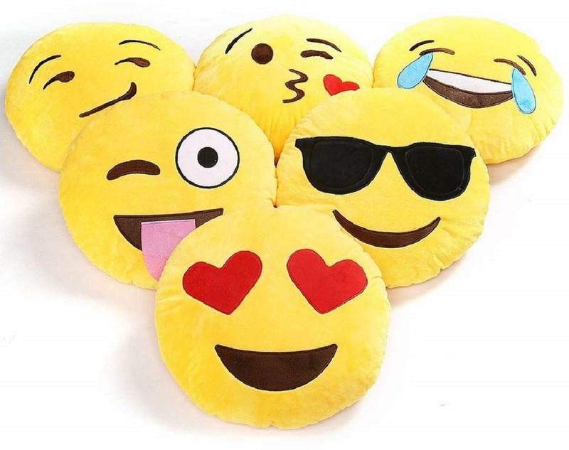 reloaded Gift Basket Plush Emoji Soft cushion  - 20 cm(Yellow)