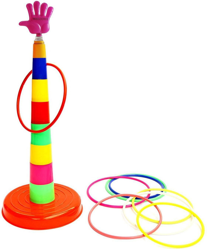 KT BROTHERS Plastic Ring Toss Quoits Hoopla Throw Game for Toddlers(Multicolor)