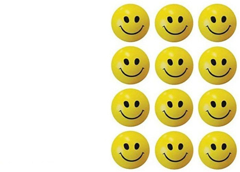 gorgeous moment Happy Smile Stress Slow Squeeze Ball Kids Vent Toy Gift Set of 12 Baseball(Pack of 12, Yellow)