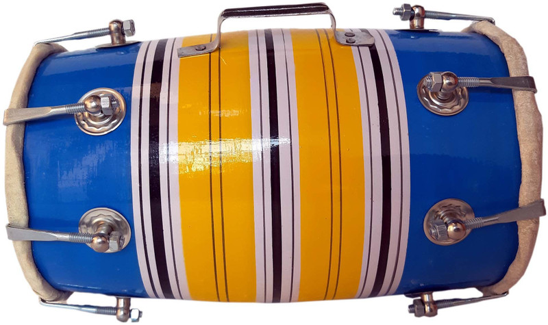 RAM musical Baby Dholak in Nut and bold Mango wood Body Nut & Bolts Dholak(Multicolor)