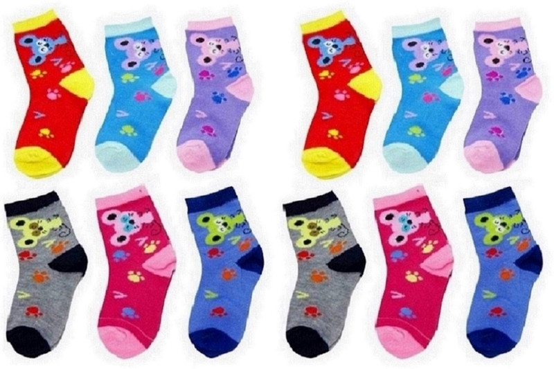 alnik Boys & Girls Animal Print Ankle Length(Pack of 12)