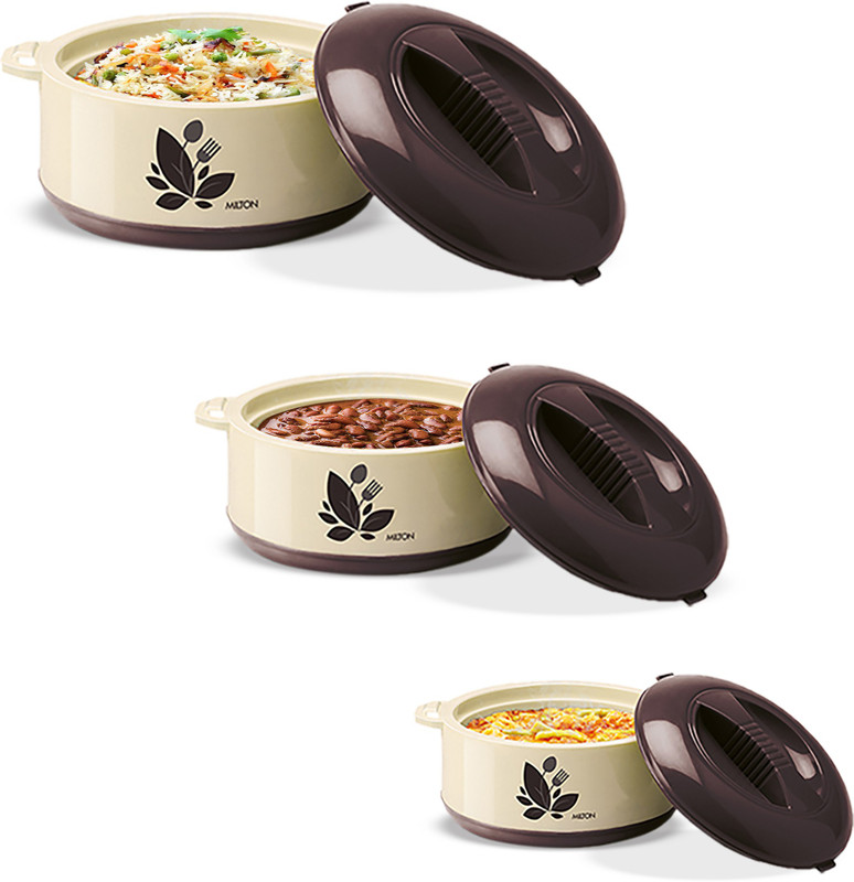 MILTON Orchid Junior Gift Set Pack of 3 Thermoware Casserole(790 ml, 450 ml, 1260 ml)
