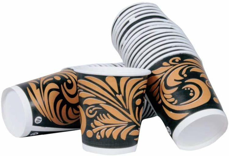 nastee 200 ML PREMIUM PAPER CUPS Paper(Black, Pack of 200)