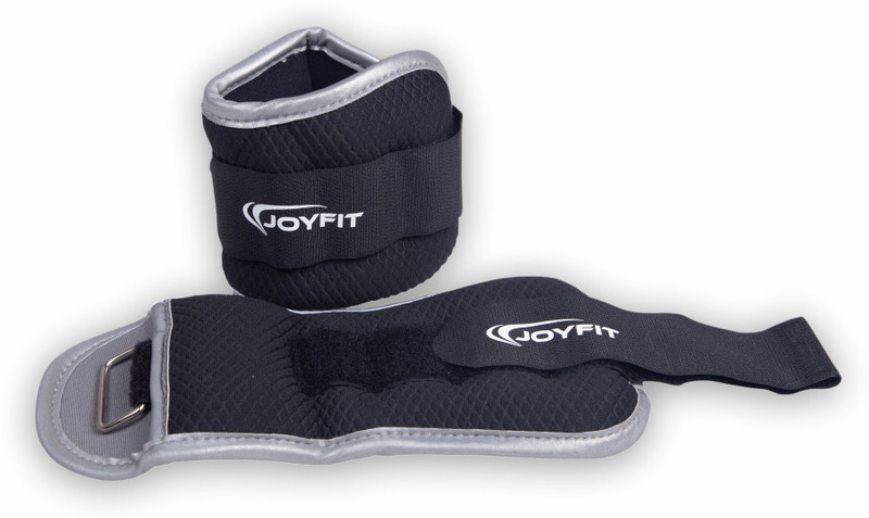 Joyfit Adjustable Ankle and Wrist Weight, 1 KG, Pair Black Ankle & Wrist Weight(2 kg)