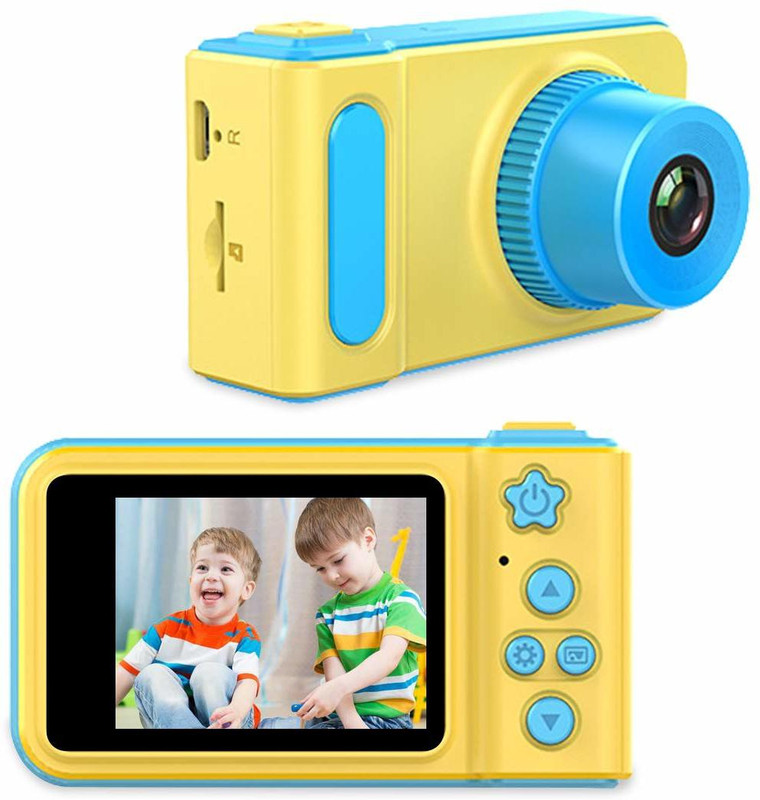 ITGood 102019 Mini Digital Kids Camera Point & Shoot Camera(3 MP, 2 Optical Zoom, NA Digital Zoom, Blue, Yellow)