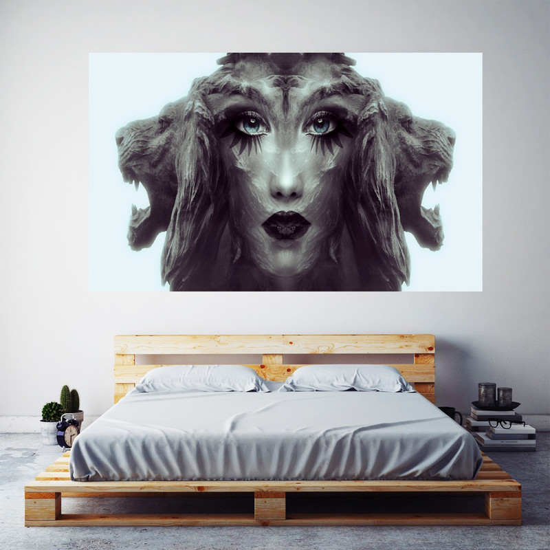 Fantasy Wall Art Canvas Painting Abstract Landscape Pictures Paper Print(24 inch X 48 inch)