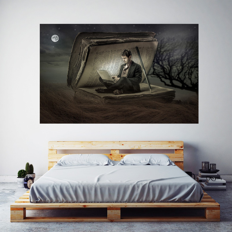 Manipulation Wall Art Canvas Painting Abstract Landscape Pictures Paper Print(24 inch X 48 inch)