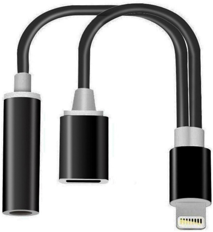 mobhead GOOD QUALITY 2-in-1 Splitter Adapter - Double Ports for Headphone 0.1 m Headphone Splitter(Compatible with all ios android smartphone, White, Pink, One Cable)