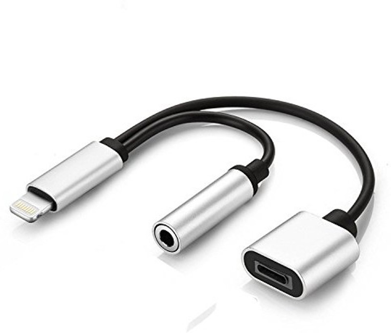mobhead Premium Material High Quality Aluminum Alloy 2 in 1 Headphone 0.1 m Headphone Splitter(Compatible with all ios android smartphone, White, Pink, One Cable)