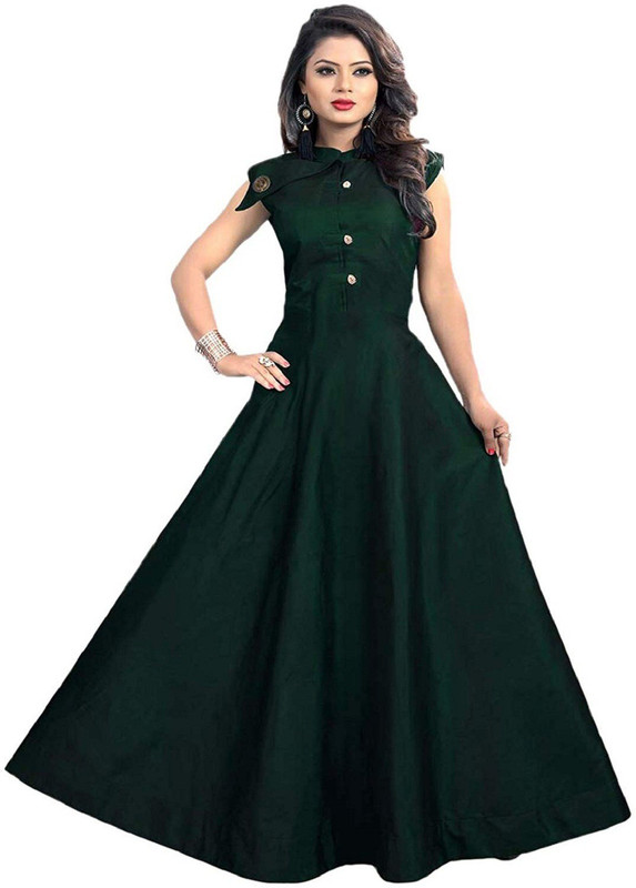majan Flared/A-line Gown(Green)