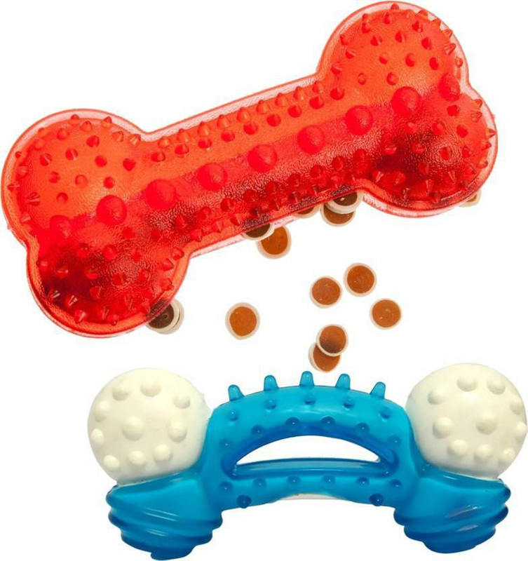 PSK PET MART Toys Combo Treat Dispenser Natural Rubber Chew Bone Toy for Dog and Puppy Rubber Bone For Dog