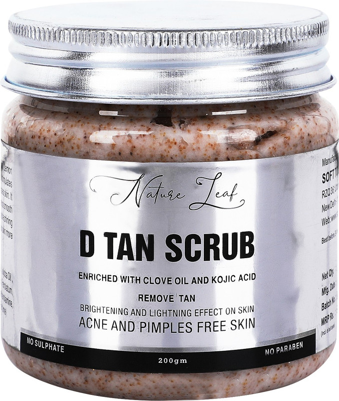 nature leaf D-Tan Scrub Enriched with Clove Oil and Kojic Acid Scrub(200 ml)