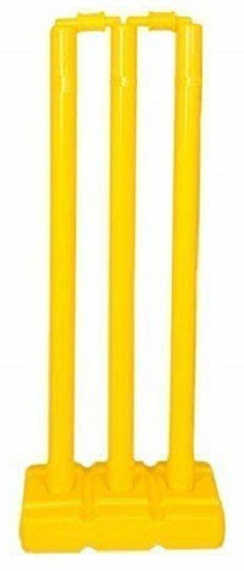 SIPL Plastic Cricket Stump with 3-Stumps, 2 Balles, 1-Base in 3 Stump(Yellow)
