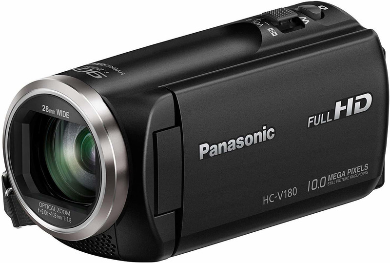 Panasonic HC HC-V180K Full HD Camcorder with Stabilized Optical Zoom with 16GB Memory Card Camcorder(Black)