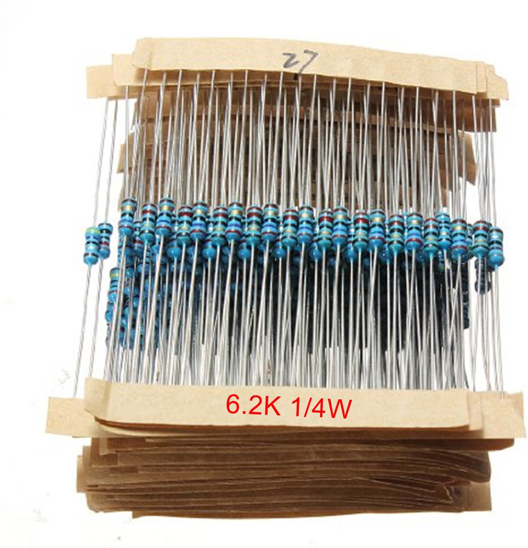 e4u 6.2K Ohm 5% 1/4W CFR Through Hole Electronic Components Electronic Hobby Kit