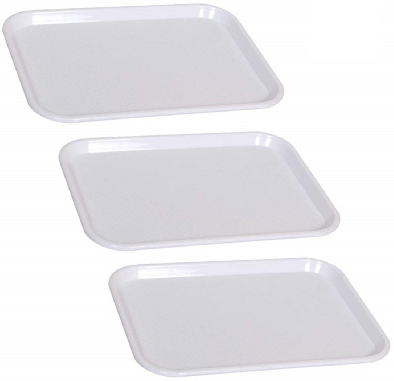 swift international White Serving Tray- pack of 3 Tray(Pack of 3)