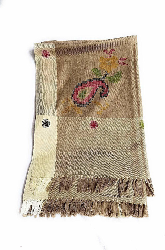 shree hari traders Wool Woven Women Shawl(Beige)