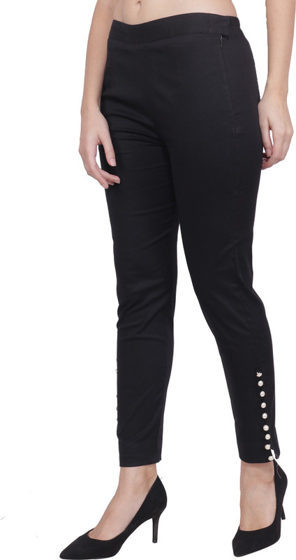 popwings Regular Fit Women Black Trousers