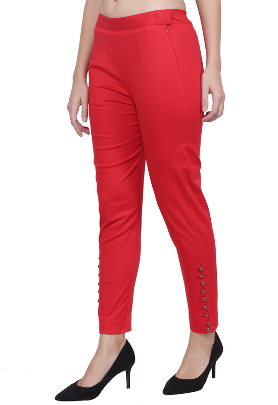 popwings Regular Fit Women Red Trousers