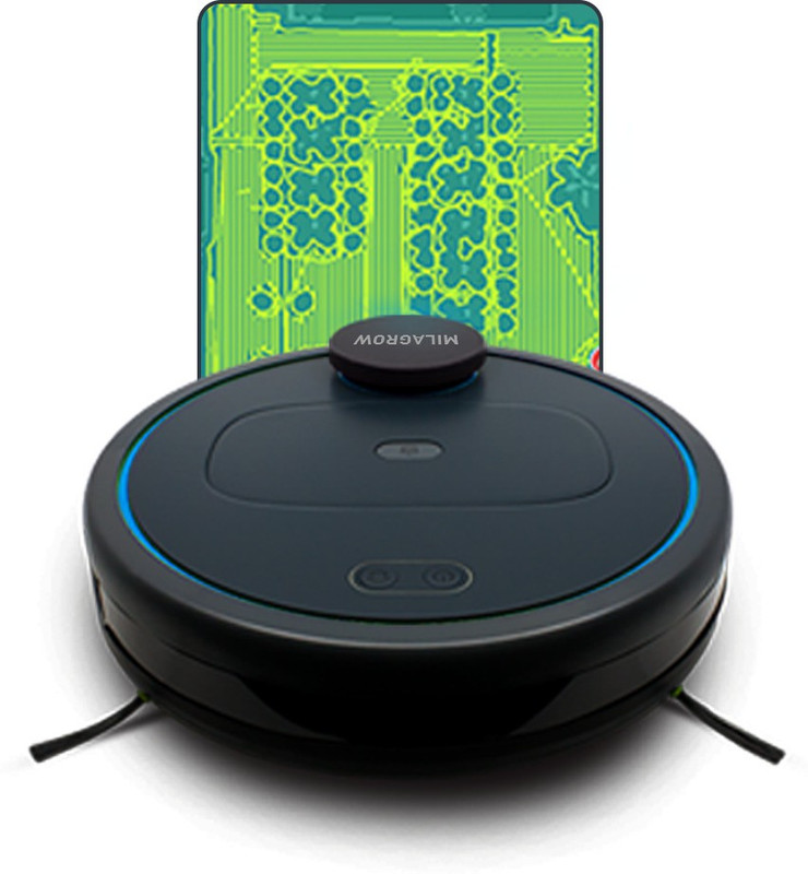 Milagrow iMAP IOT Live Mapping Independent Navigation, Wet and Dry Mop Robotic Floor Cleaner(Black, Blue)