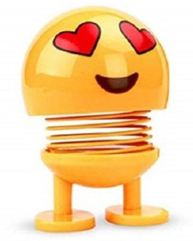 rich hood Smile Doll Shaking Head Toys Car Ornaments Automobiles Decor Toys Cute Auto Interior Car Decoration Accessories(Yellow)