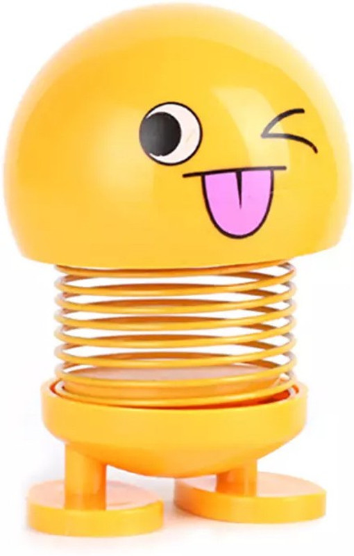 rich hood HIGH QUALITY Smile Doll Shaking Head Toys Car Ornaments Automobiles Decor Toys Cute Auto Interior Car Decoration Accessories(Yellow)
