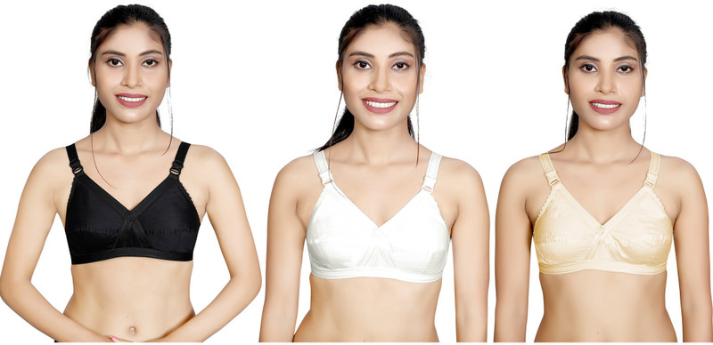 lx products Womens Full Cup Non-wired Cotton Non- Padded Bra|Pack of 9 Women Full Coverage Non Padded Bra(Multicolor)