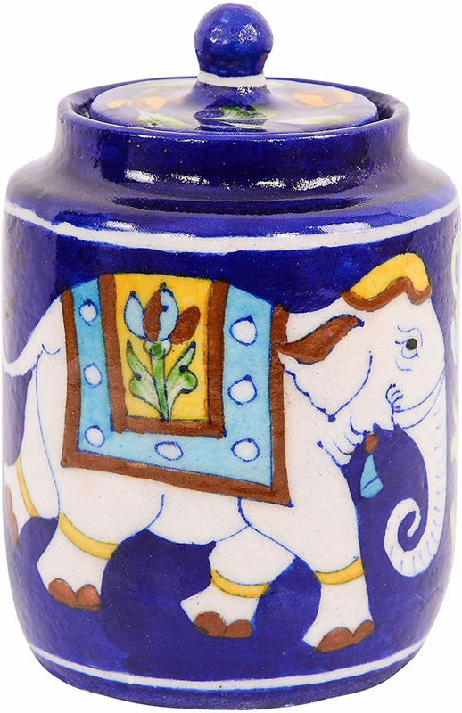 vedic sanskriti Kitchen Pickle & Grocery Jar  - 300 ml Ceramic Pickle Container & Salt Pepper Container(Multicolor)