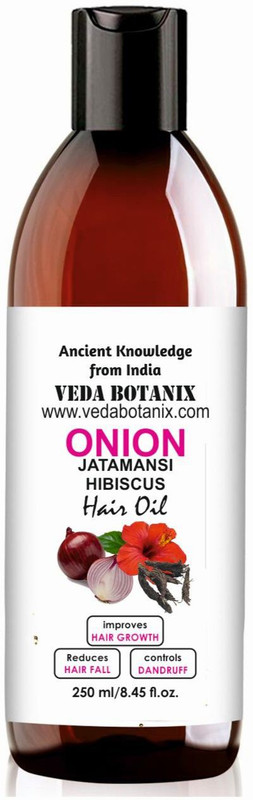 veda botanix Onion Hair Oil with Jatamansi & Hibiscus Extract for hail fall control Hair Oil(250 ml)