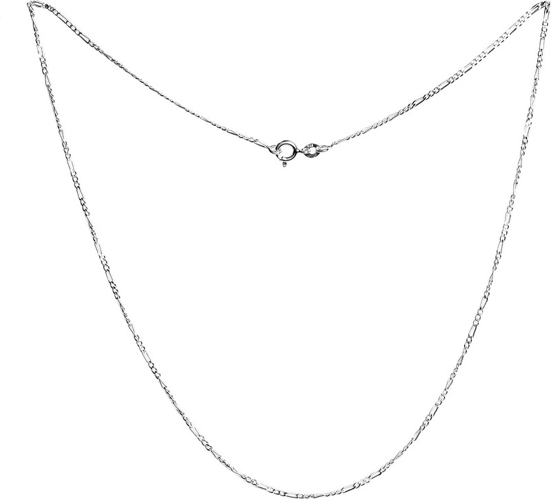 mystigo Fine Quality Silver Figaro Chains Pure 925 Sterling Silver Designer & Elegant Italian Figaro Silver Chain For Girls / Women / Boys / Men (1 Piece - Silver Chain)- RSNSC002FC Sterling Silver Necklace