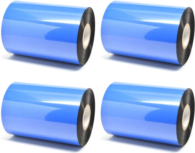 tudko 110 mm X 300 Meters, Thermal Transfer Barcode Ribbon (WAX), Set of 4 Ribbon Roll, Print on Paper Label(Wax Ribbon Black)