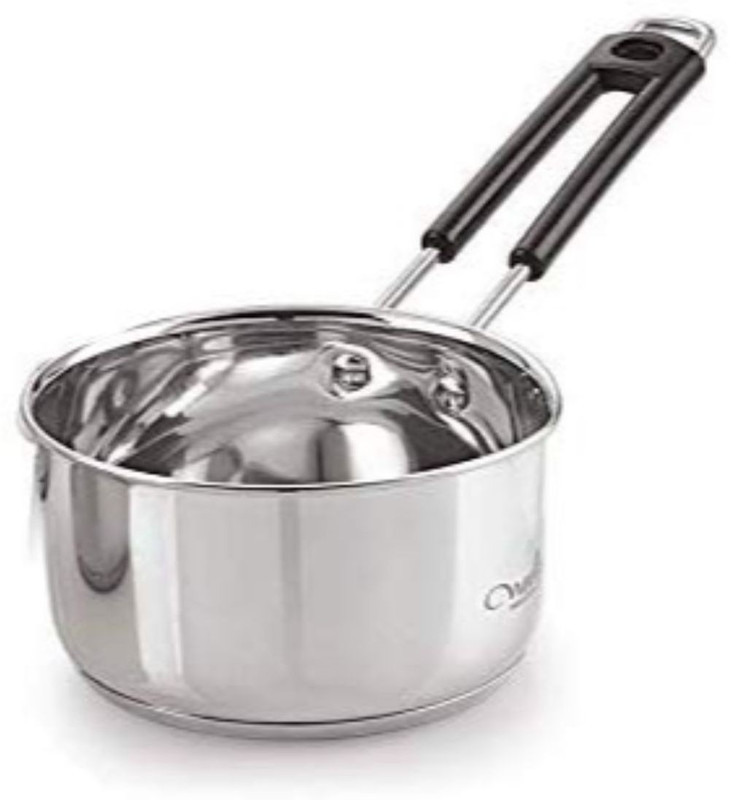 NEELAM Stainless Steel 09 22G Induction Bottom Sauce Pan Wire Handle, 800 ml Sauce Pan 25 cm diameter 0.8 L capacity(Stainless Steel, Induction Bottom)