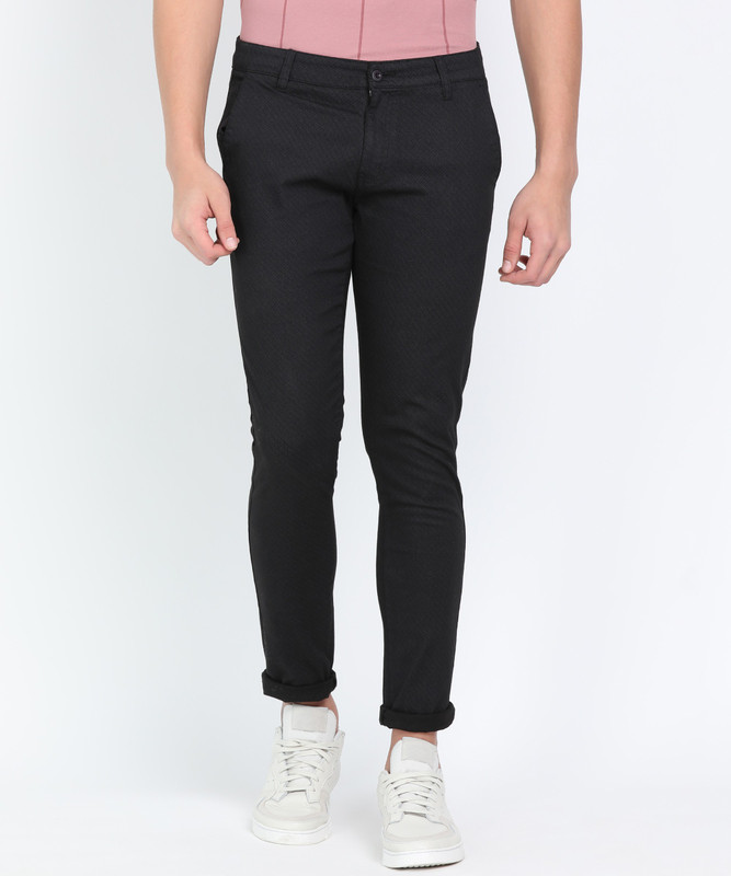 Ruggers Regular Fit Men Black Trousers 