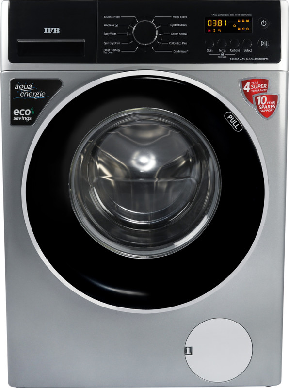 IFB 6.5 kg Fully Automatic Front Load with In-built Heater Silver(ELENA ZXS)