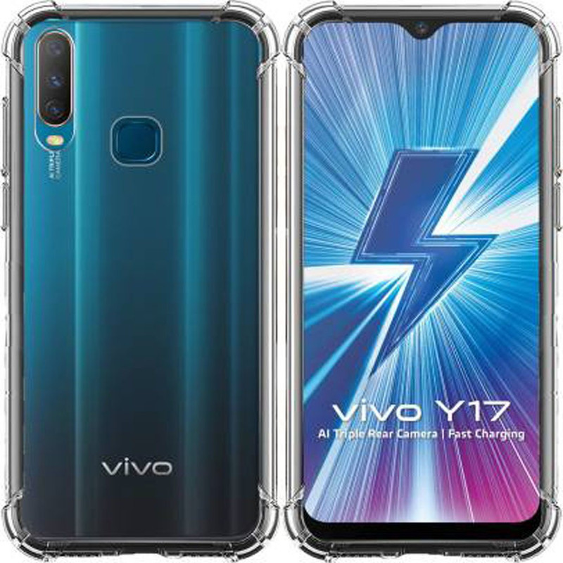 cronec Back Cover for Vivo Y17(Transparent, Grip Case)