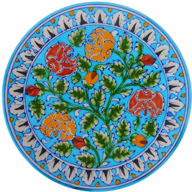 vedic sanskriti Decorative Wall Hanging Plates Ceramic Decorative Platter(Multicolor)