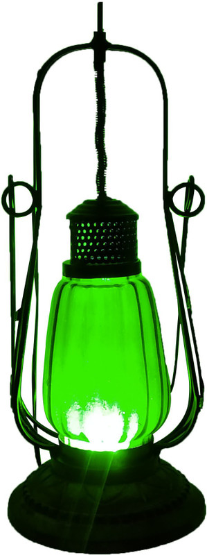 dru arts Green Wooden, Glass Hanging Lantern(43 cm X 15.3 cm, Pack of 1)
