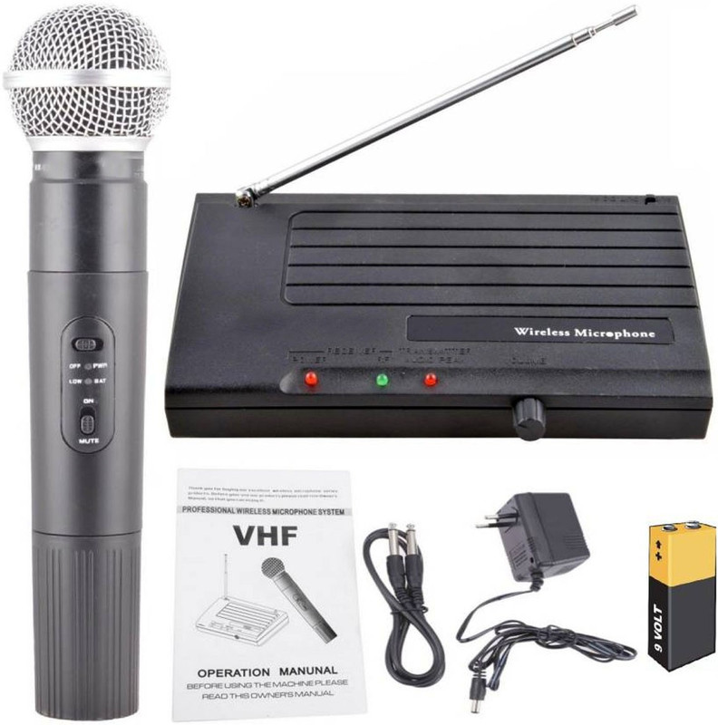 Divinext VHF Wireless Microphone System 200ft Wireless Range Rx-68 VHF Wireless Microphone System 200ft Wireless Range Rx-68 Indoor, Outdoor PA System(1 W)