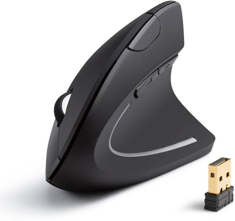 higadget 2.4G USB Wireless Vertical Ergonomic Optical Gaming Mouse Wireless Hybrid  Gaming Mouse(USB 2.0, Black)