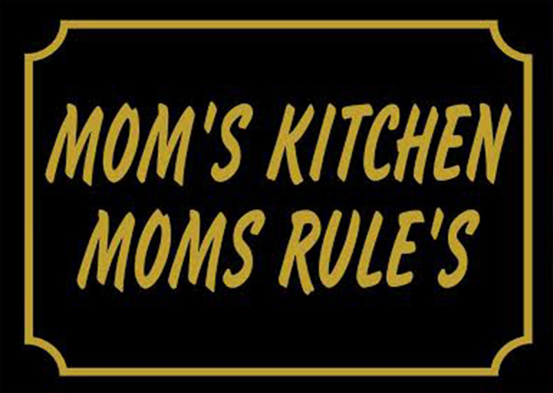decor production Small Self adhesive "Mom's Kitchen" sticker sign  Sticker(Pack of 1)