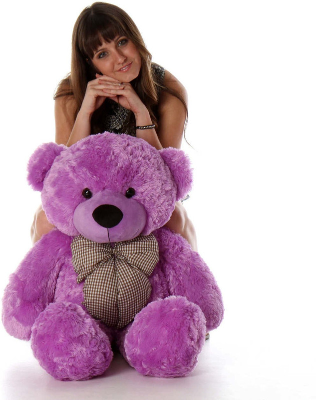 Lovebug Big Cute Plush Teddy Bear  - 90 cm(Purple)