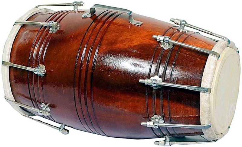 RAM musical Dholak Red polish Nut Bold Nut & Bolts Dholak(Brown)