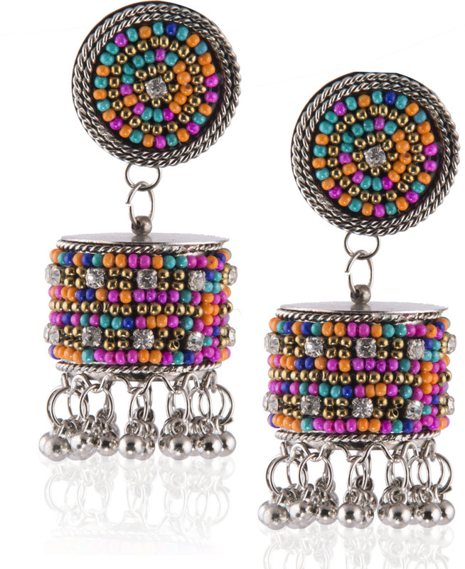 creative frogs Ethnic Pink Box Earrings Metal Earring Set, Chandbali Earring, Jhumki Earring