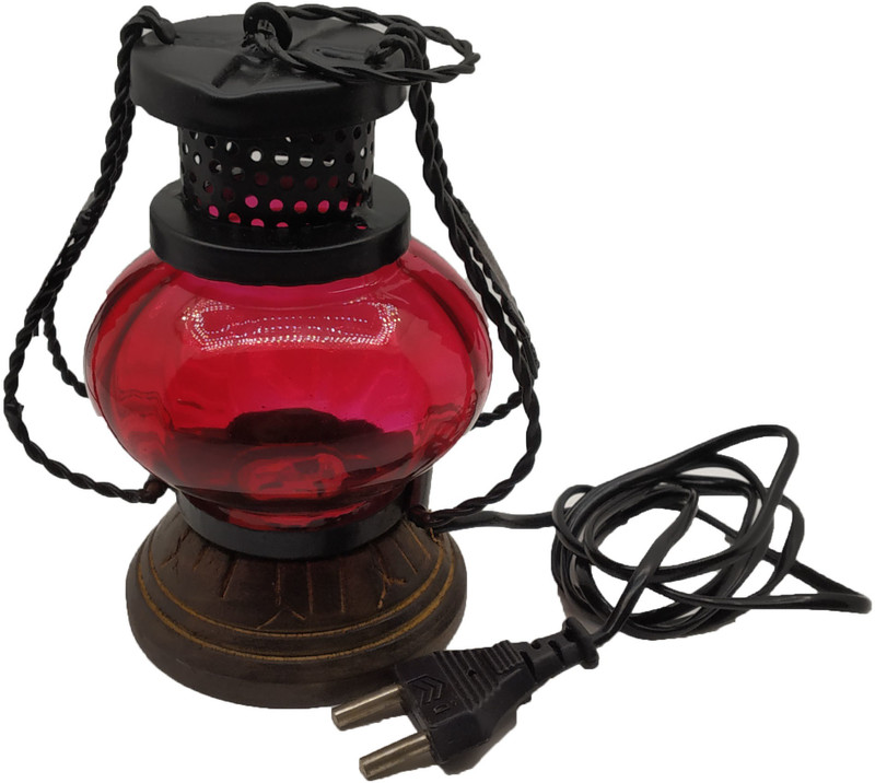 dru arts Multicolor Wooden, Glass Hanging Lantern(18 cm X 8 cm, Pack of 1)
