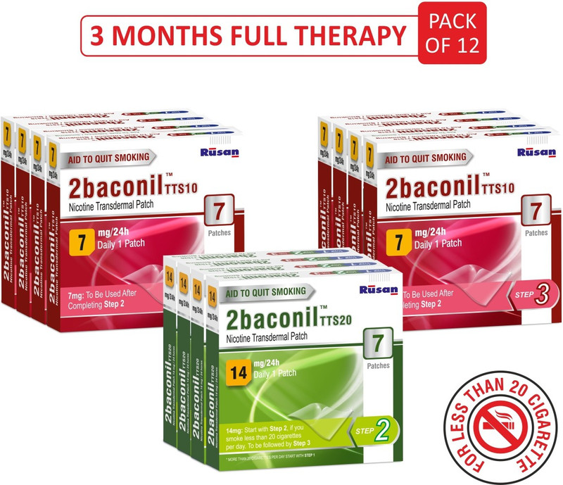 2baconil Nicotine Patch for Quit Smoking 24 hour patch Smoking Patch(Pack of 84)