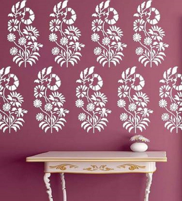 shine interiors SI - 358 Stencil Design 16X24 Inch Flower Design Stencil(Pack of 1, Resuable Design)