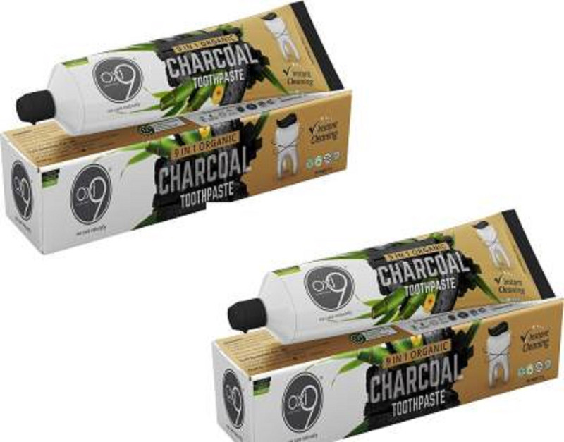 oxi9 Organic Charcoal Toothpaste - 2 Pieces (150)gm Toothpaste(150 g, Pack of 2)