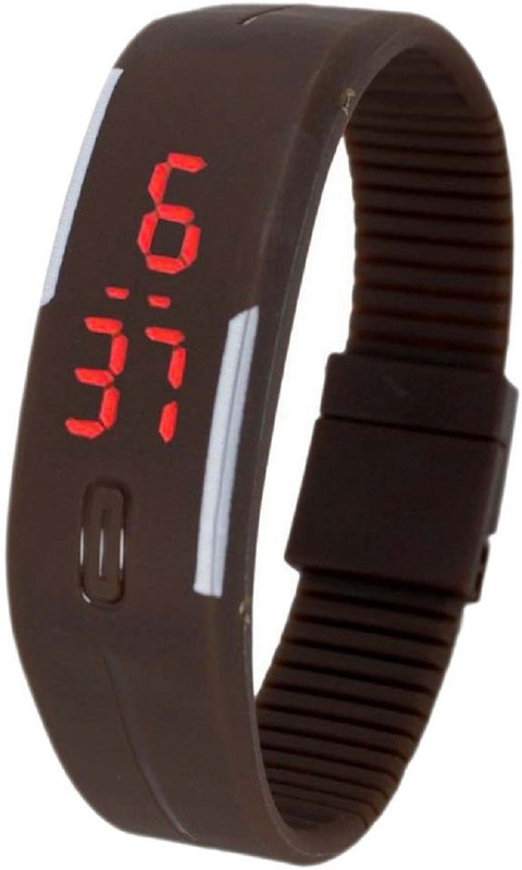 reloaded LED DIGITAL brown dial stylish silicone watch Digital Silicon Rectangular Jelly Slim Led Watch for Men/Boys RE-7870 Digital Watch  - For Boys & Girls